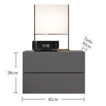 Nachtkommode >Cabo< in Graphit - 42x28x30cm (BxHxT)