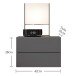Nachtkommode >Cabo< in Graphit - 42x28x30cm (BxHxT)