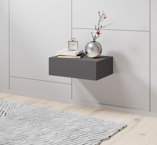 Nachtkommode >Thorben< in Graphit - 42x14x30cm (BxHxT)