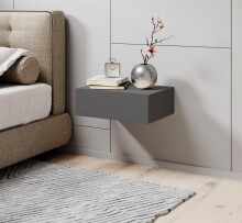 Nachtkommode >Thorben< in Graphit - 42x14x30cm (BxHxT)