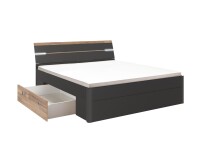 Bett >Isobel< in Graphit - 145x97x205cm (BxHxT)