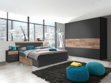 Bett >Isobel< in Graphit - 145x97x205cm (BxHxT)