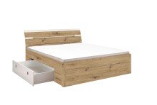 Bettanlage >Isobel< in Artisan Eiche - 185x97x205cm (BxHxT)