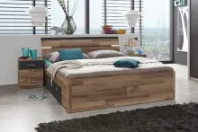 Bettanlage >Isobel< in Montana Oak - 185x97x205cm...