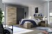 Bettanlage >Isobel< in Montana Oak - 185x97x205cm (BxHxT)
