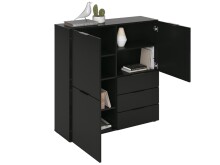 Kommode >Domenico< in Schwarz Perl - 100x101x32cm (BxHxT)