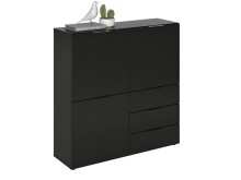 Kommode >Domenico< in Schwarz Perl - 100x101x32cm (BxHxT)