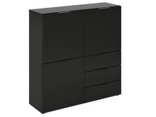 Kommode >Domenico< in Schwarz Perl - 100x101x32cm (BxHxT)