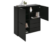 Kommode >Domenico< in Schwarz Perl - 100x101x32cm (BxHxT)