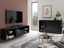 Kommode >Domenico< in Schwarz Perl - 100x81x32cm (BxHxT)