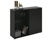 Kommode >Domenico< in Schwarz Perl - 100x81x32cm...