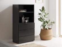 Kommode >Domenico< in Schwarz Perl - 50x101x32cm (BxHxT)