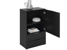 Kommode >Domenico< in Schwarz Perl - 50x81x32cm (BxHxT)