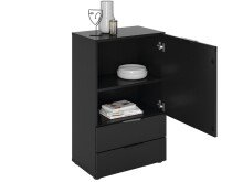 Kommode >Domenico< in Schwarz Perl - 50x81x32cm (BxHxT)