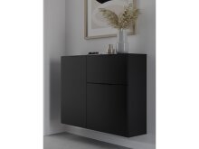 Kommode >Domenico< in Schwarz Perl - 90x80x32cm (BxHxT)