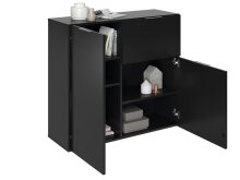 Kommode >Domenico< in Schwarz Perl - 90x80x32cm (BxHxT)