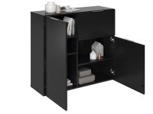 Kommode >Domenico< in Schwarz Perl - 90x80x32cm (BxHxT)