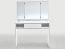 Schminktisch >Sally< in Weiß Edelglanz - 100x137,5x44cm (BxHxT)