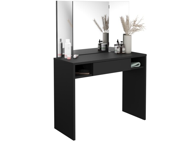Schminktisch >Sally< in Schwarz Pearl - 100x137,5x44cm (BxHxT)