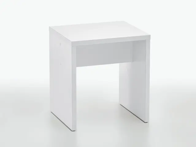 Hocker >Sally< in Weiß Edelglanz - 40x44x35cm (BxHxT)