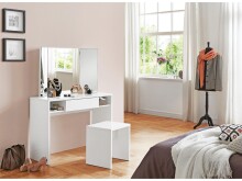 Hocker >Sally< in Weiß Edelglanz - 40x44x35cm (BxHxT)