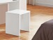 Hocker >Sally< in Weiß Edelglanz - 40x44x35cm (BxHxT)