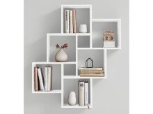 Wandregal >Annaliese< in Brillant Weiß - 81.5x94.5x16cm (BxHxT)