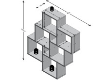 Wandregal >Annaliese< in Matera - 81,5x94,5x16cm (BxHxT)