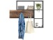 Garderobenpaneel >Karlan< in Matera Old Style dunkel - 103,5x81x16cm (BxHxT)