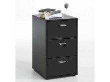 Nachtkommode >Merl< in Schwarz - 35x62,4x39,9cm (BxHxT)