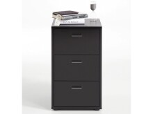 Nachtkommode >Merl< in Schwarz - 35x62,4x39,9cm (BxHxT)