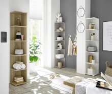 Eckregal >Lasmos< in Weiß - 24x142x26cm (BxHxT)