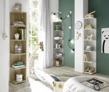 Eckregal >Lasmos< in Weiß - 24x142x26cm (BxHxT)