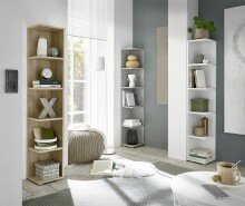 Eckregal >Lasmos< in Weiß - 24x142x26cm (BxHxT)