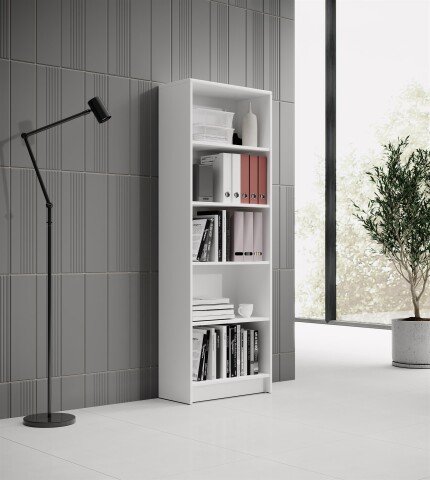 Regal >Lissy< in Weiß - 60x172x28cm (BxHxT)