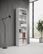 Regal >Lissy< in Weiß - 60x202x28cm (BxHxT)