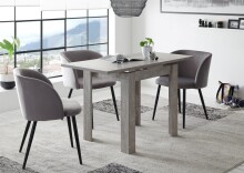 Esstisch >Monterrey< ausziehbar bis 136cm, in Beton Dekor - 80/136x78x60cm (BxHxT)