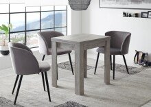 Esstisch >Monterrey< ausziehbar bis 136cm, in Beton Dekor - 80/136x78x60cm (BxHxT)