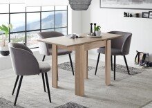 Esstisch >Monterrey< ausziehbar bis 136cm. in Eiche Sägerau Dekor - 80/136x78x60cm (BxHxT)