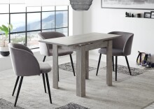 Esstisch >Monterrey< (ausziehbar bis 136cm) in Beton Dekor - 80/136x78x80cm (BxHxT)