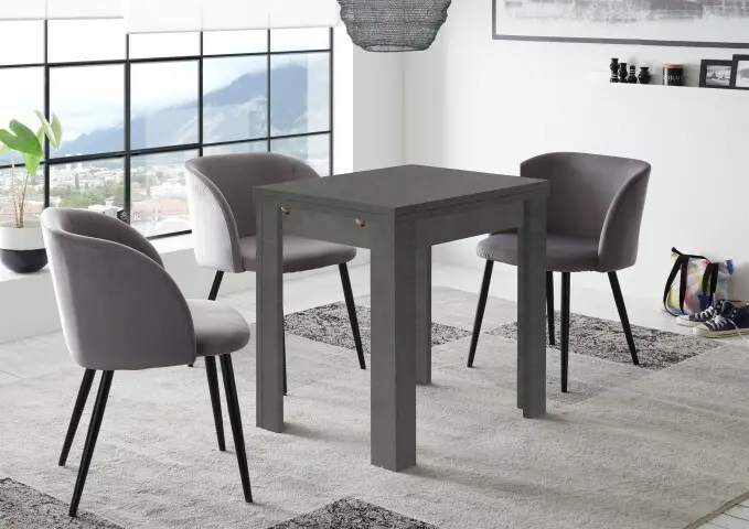 Esstisch >Monterrey< ausziehbar bis 136cm, in Graphit - 80/136x78x80cm (BxHxT)