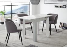 Esstisch >Monterrey< ausziehbar bis 136cm, in Weiß matt - 80/136x78x80cm (BxHxT)