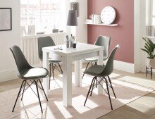 Esstisch >Monterrey< ausziehbar bis 136cm, in Weiß matt - 80/136x78x80cm (BxHxT)