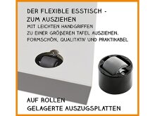 Esstisch >Monterrey< ausziehbar bis 176cm in Beton - 120(176)x78x80cm (BxHxT)