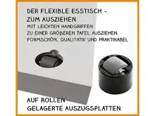Esstisch >Monterrey< ausziehbar bis 176cm in Beton - 120(176)x78x80cm (BxHxT)