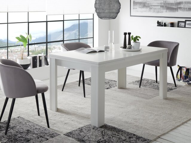 Esstisch >Monterrey< in Weiß matt - 160x78x90cm (BxHxT)