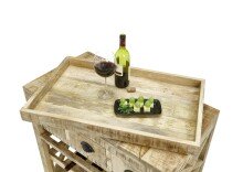 Rollwagen >Foligno< in Mango Wood aus Massivholz - 86x93x46cm (BxHxT)