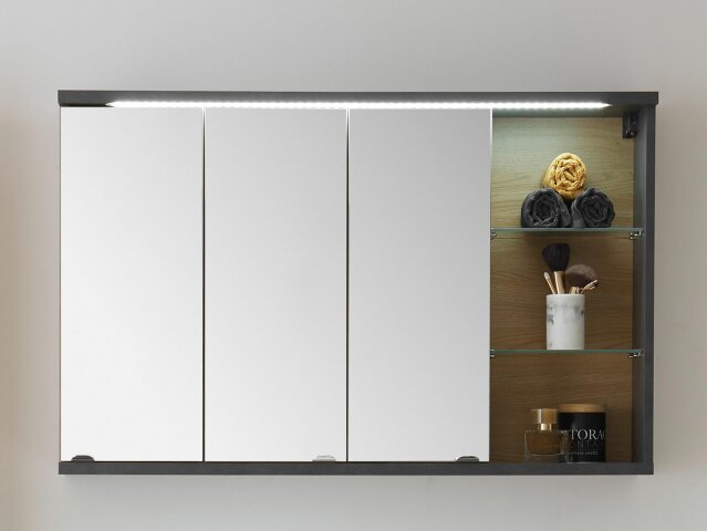 Spiegelschrank >Nebraska< in Matera Beton - 110x70x21cm (BxHxT), 219,95 € | Spiegelschränke
