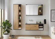 Spiegelschrank >Nebraska< in Matera Beton - 110x70x21cm (BxHxT)