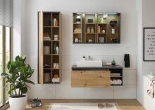 Spiegelschrank >Nebraska< in Matera Beton - 110x70x21cm (BxHxT)